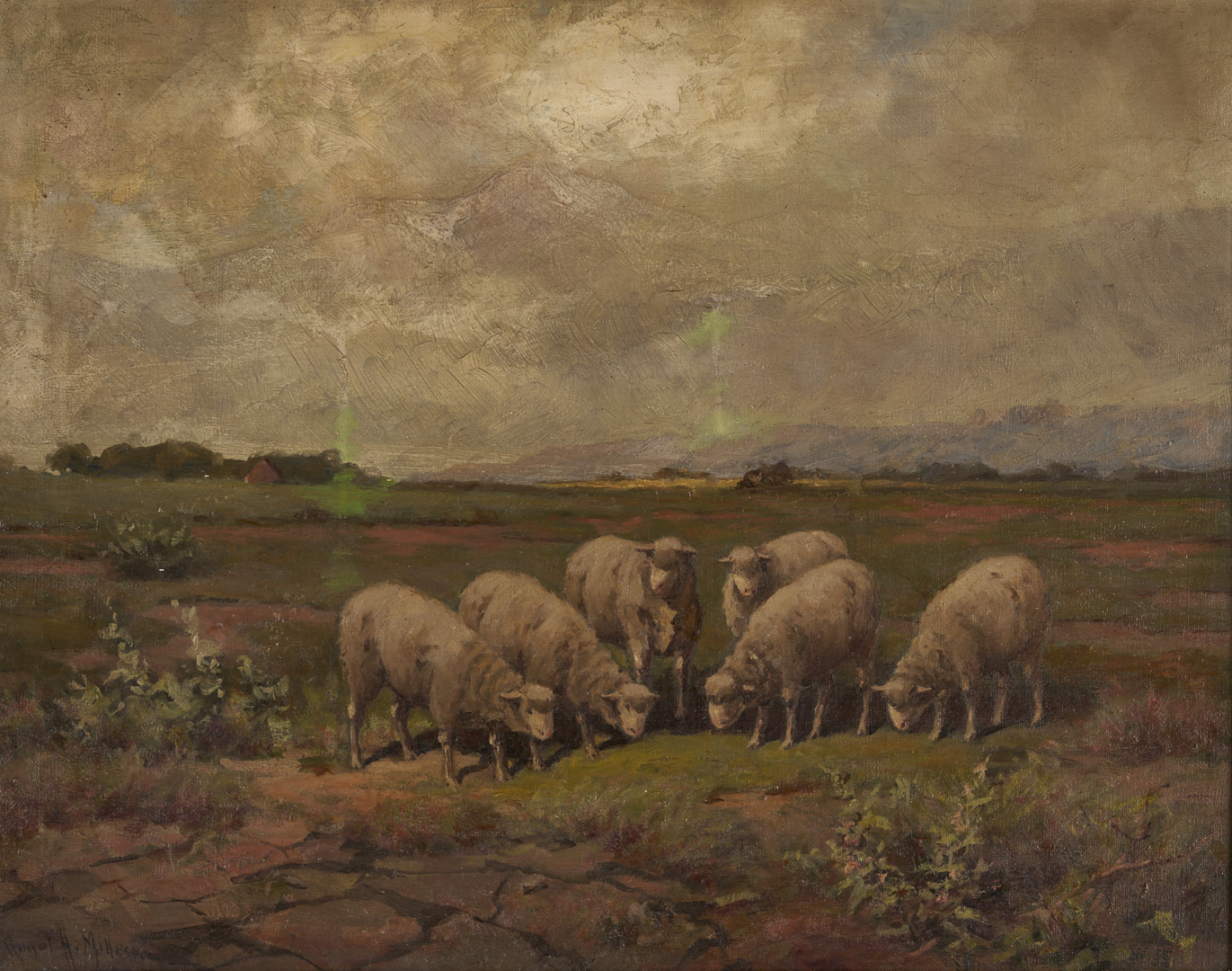 Lot 934: Royal Milleson O/C Pastoral Landscape w/ Sheep