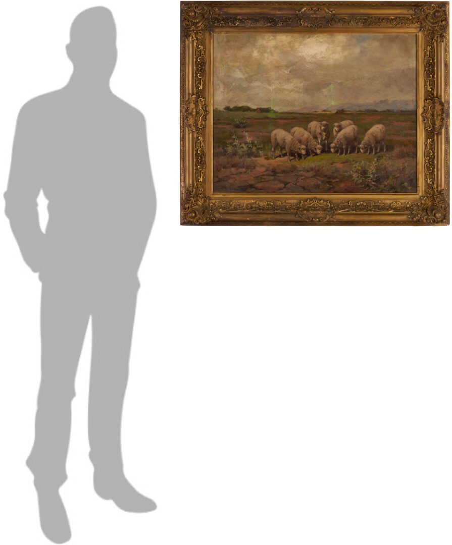 Lot 934: Royal Milleson O/C Pastoral Landscape w/ Sheep