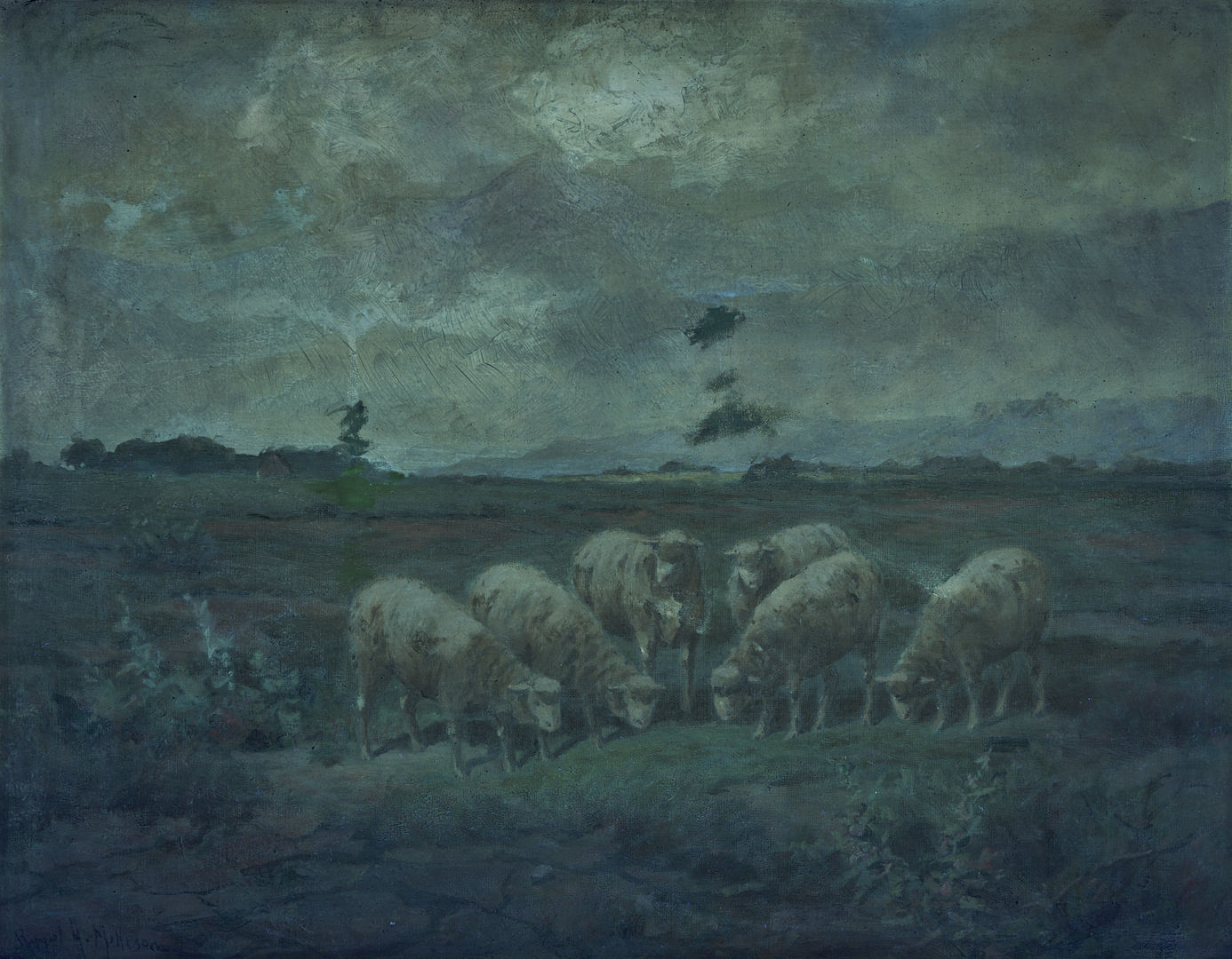 Lot 934: Royal Milleson O/C Pastoral Landscape w/ Sheep