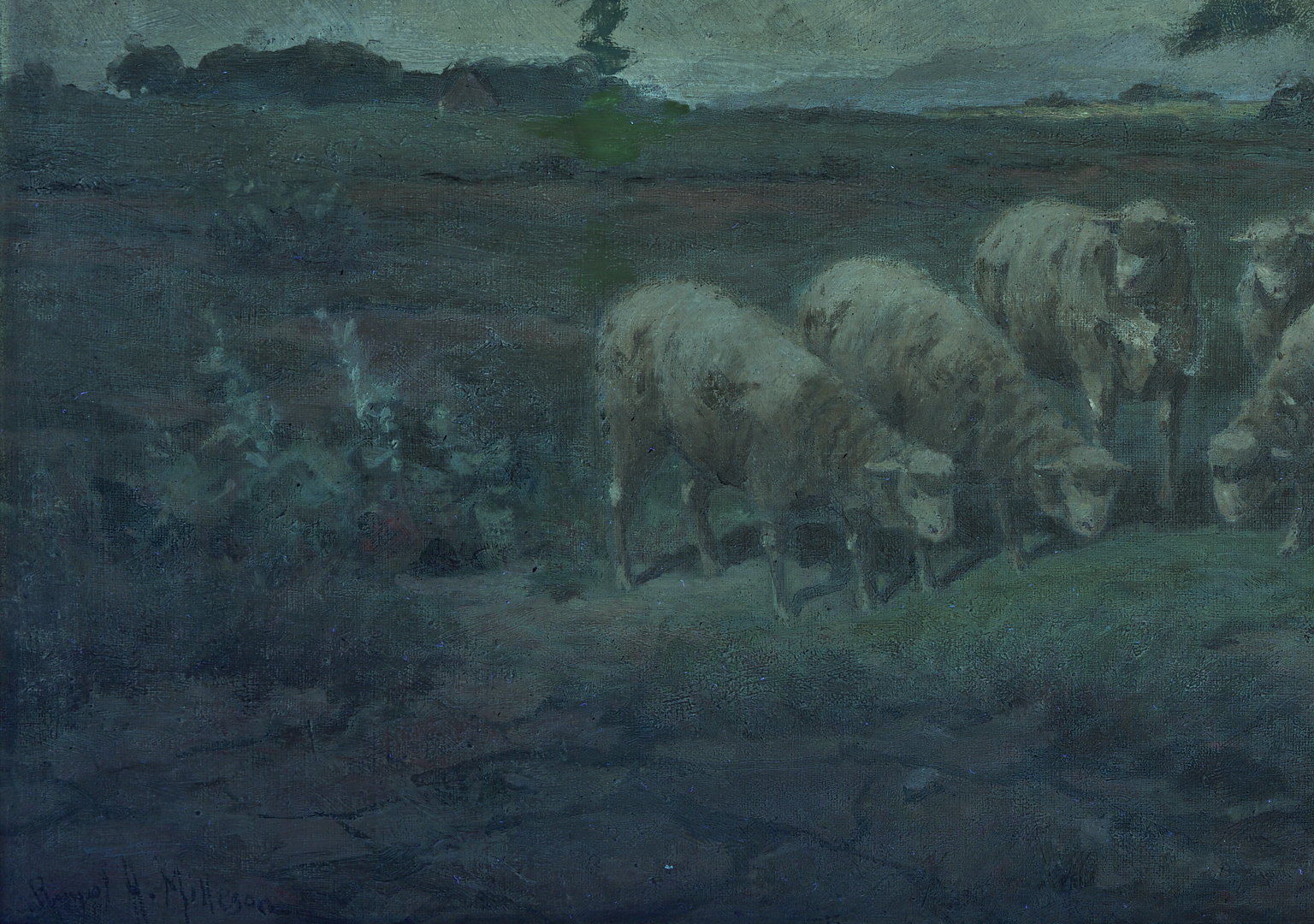 Lot 934: Royal Milleson O/C Pastoral Landscape w/ Sheep