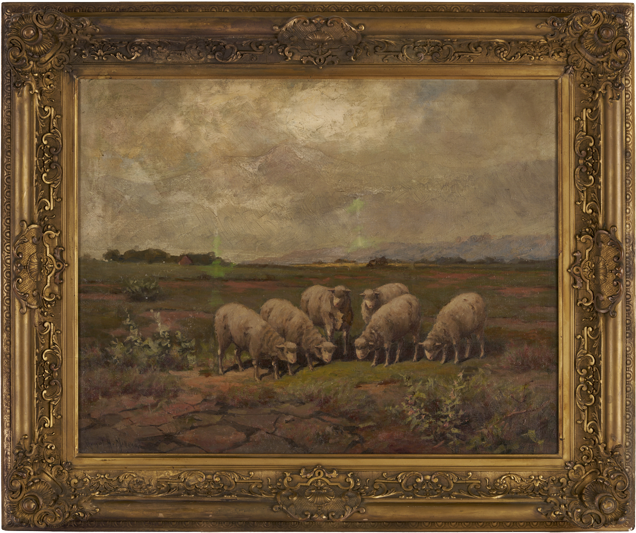 Lot 934: Royal Milleson O/C Pastoral Landscape w/ Sheep