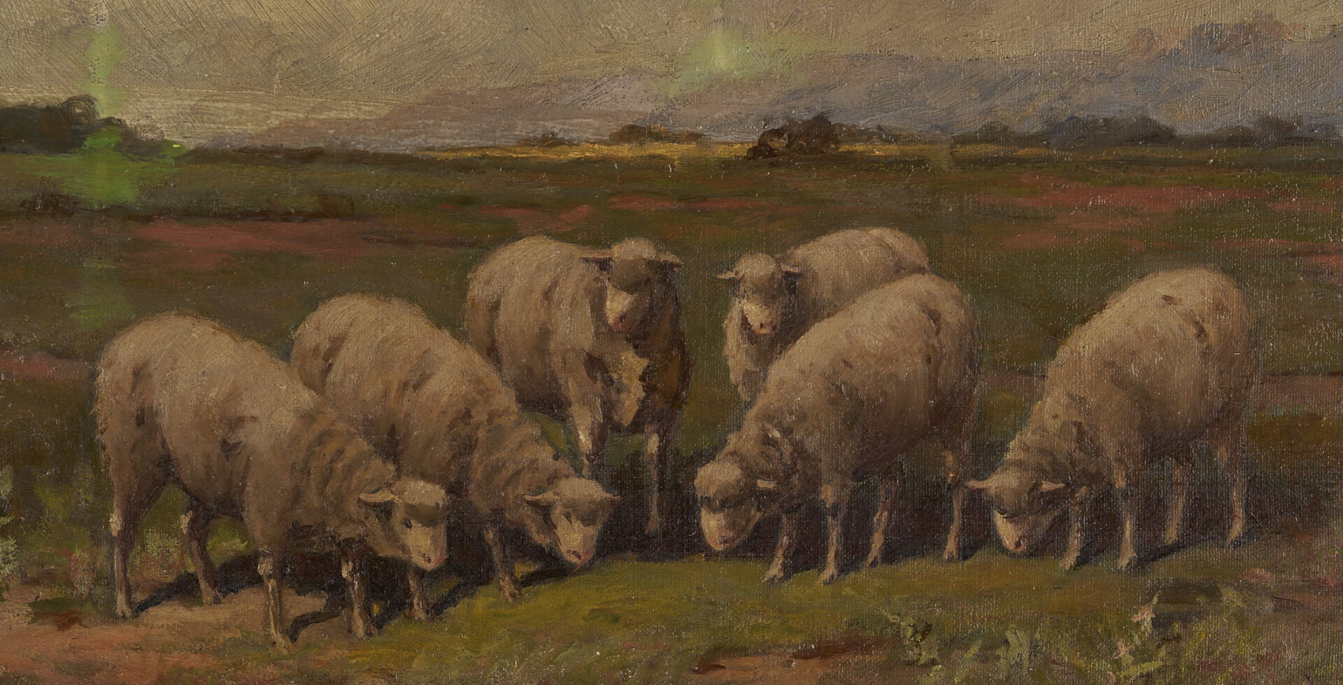 Lot 934: Royal Milleson O/C Pastoral Landscape w/ Sheep