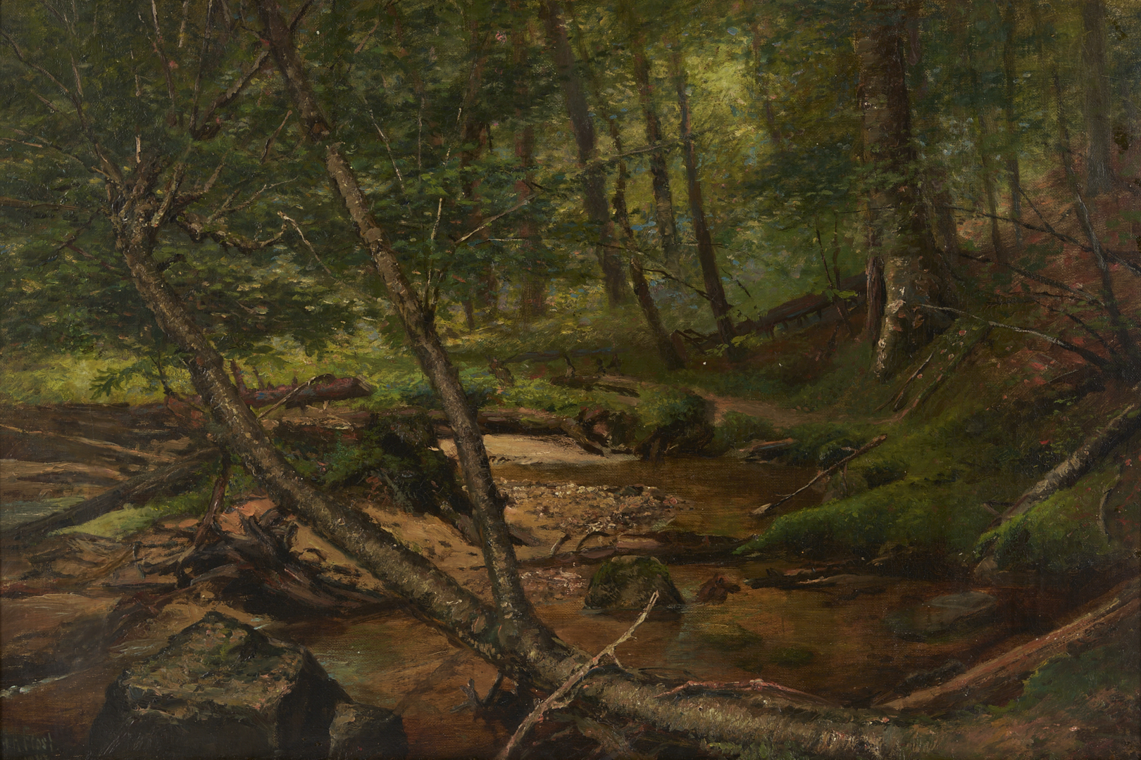 Lot 935: George Albert Frost O/C Forest Landscape