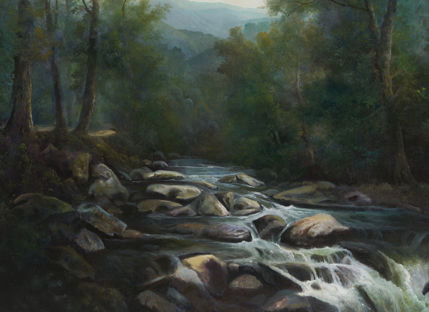 Lot 936: Ron Williams O/C Smoky Mountain River Landscape
