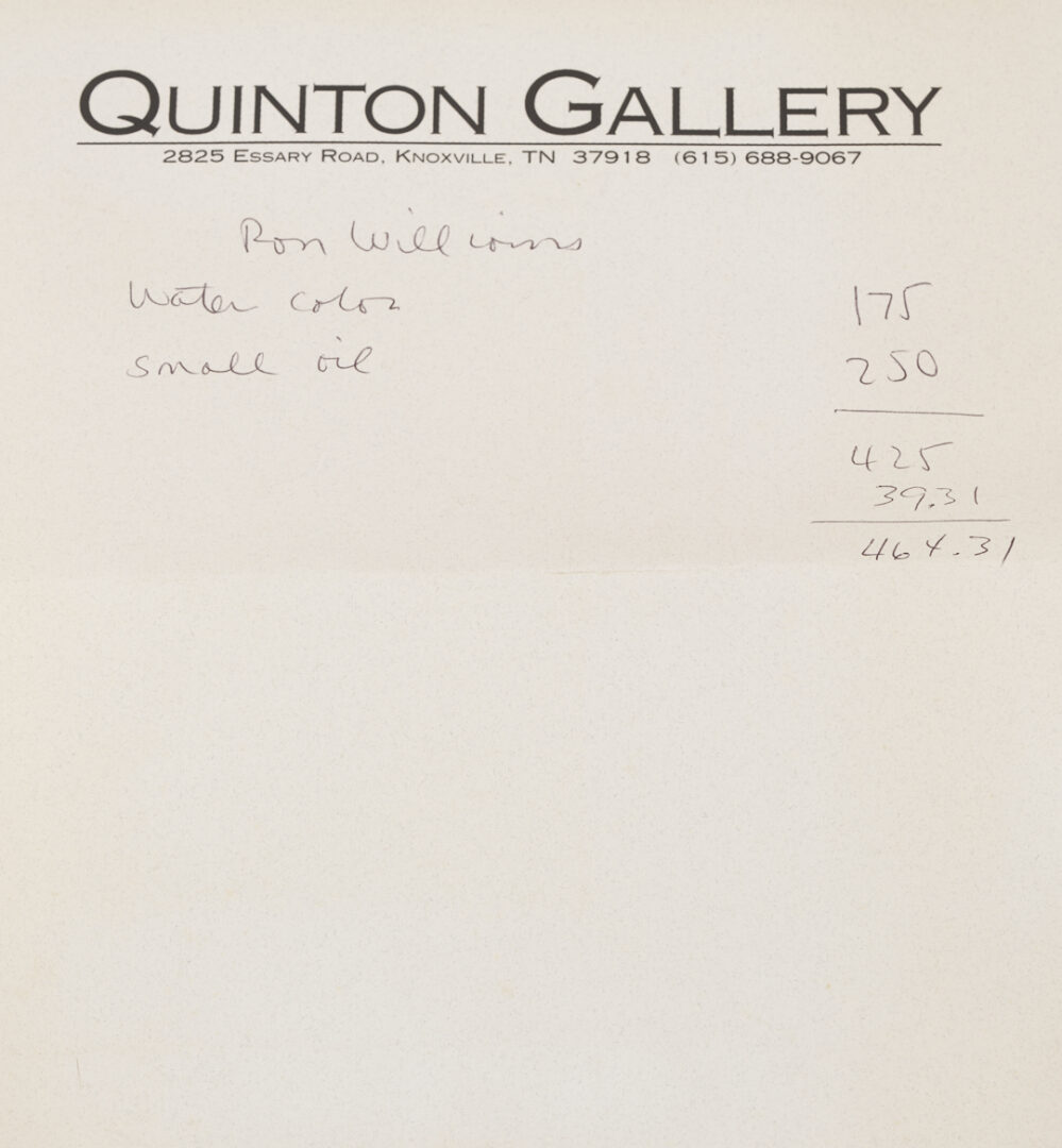 Lot 937: 2 Ron Williams Smoky Mountain Landscape Paintings