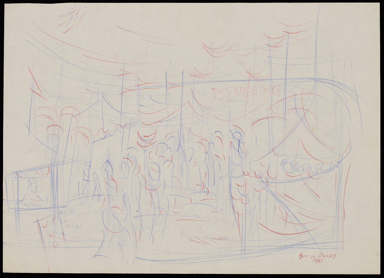 Lot 941: 32 George Cress Architectural and Related Drawings Incl. Southern, European