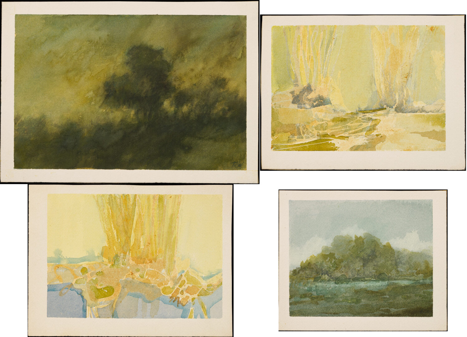 Lot 942: 4 Robert Young Clay Watercolors, incl. TN Landscapes