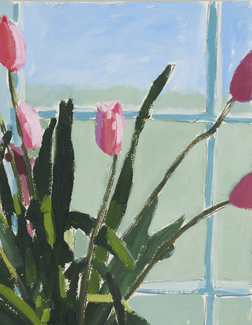 Lot 945: Harold Kraus Oil Painting, Still life w/ Tulips