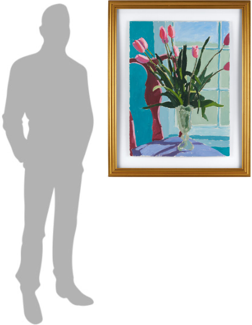 Lot 945: Harold Kraus Oil Painting, Still life w/ Tulips