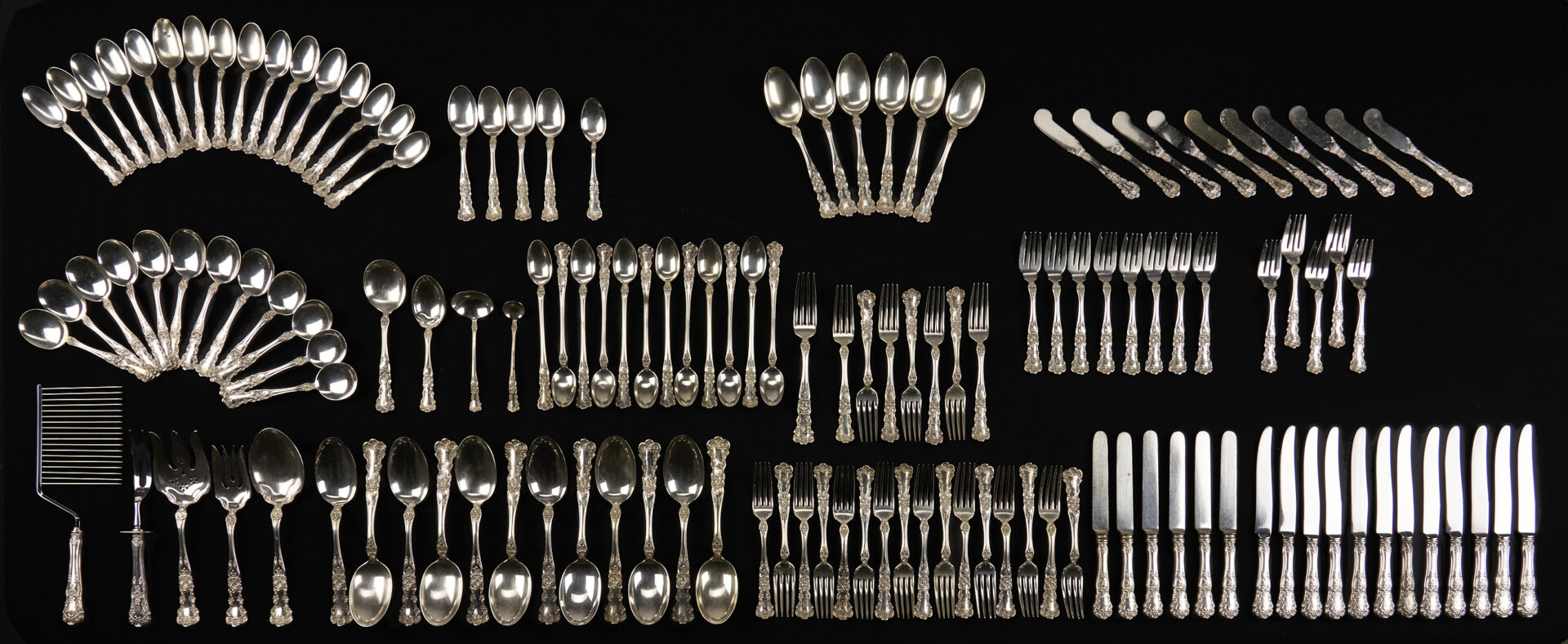 Lot 94: 137 Pc. Set Gorham Buttercup Sterling Flatware plus 17 other pcs.