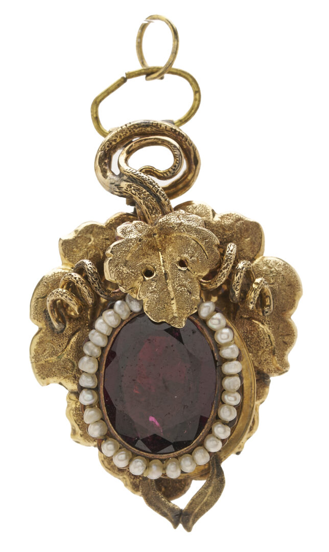 Lot 950: 2 Antique Gold & Gemstone Pendants
