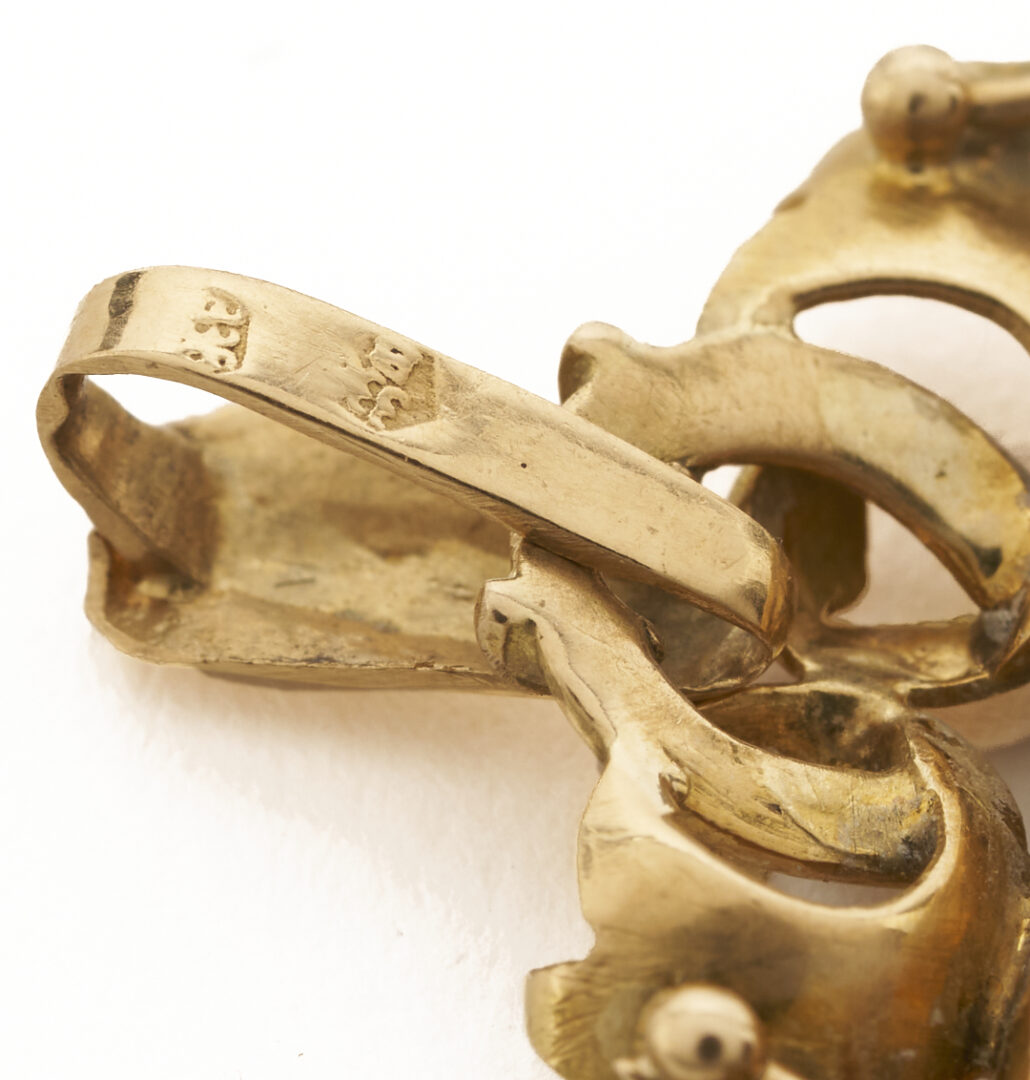 Lot 950: 2 Antique Gold & Gemstone Pendants