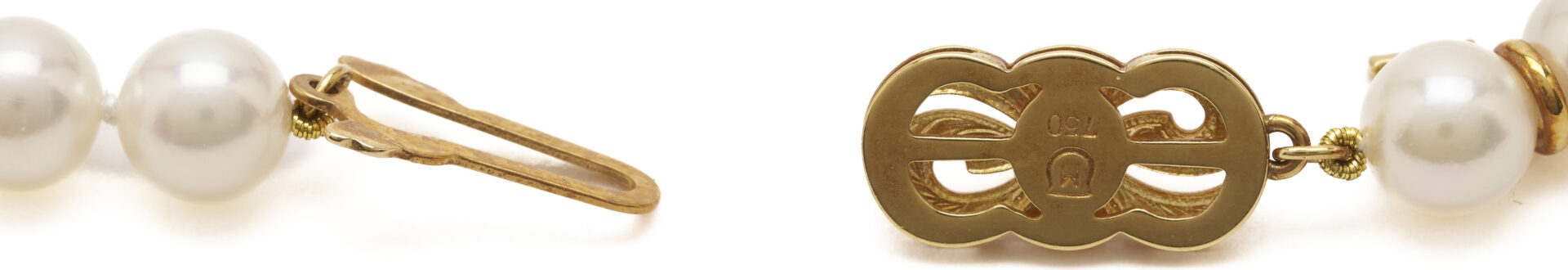 Lot 951: Ladies’ Mikimoto Pearl Necklace, 18K Gold Clasp