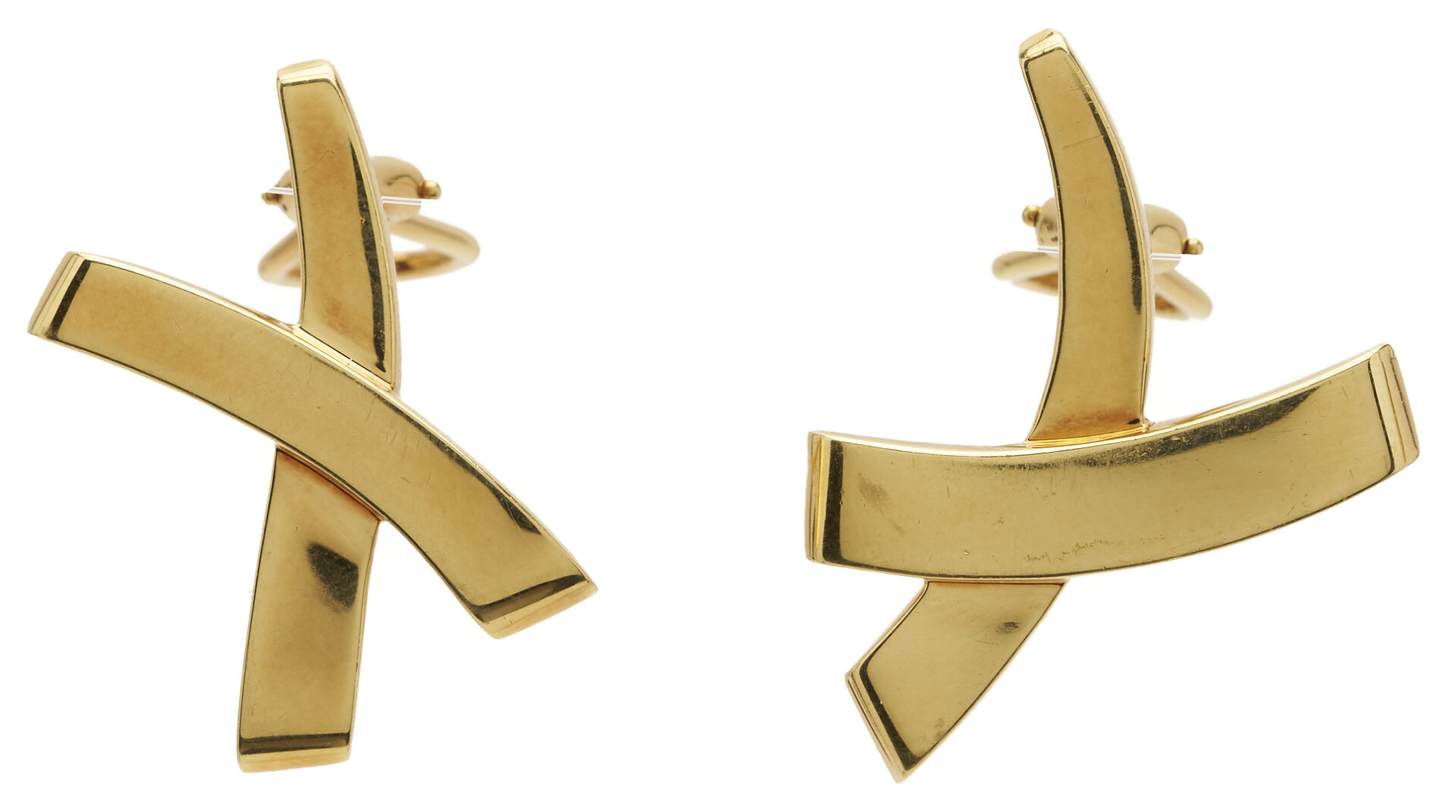 Lot 954: Tiffany & Co. 18K Gold Paloma Picasso Graffiti X Earrings