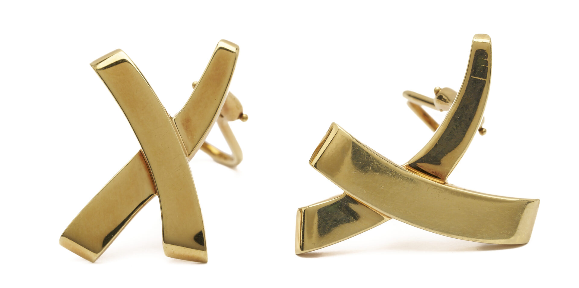 Lot 954: Tiffany & Co. 18K Gold Paloma Picasso Graffiti X Earrings