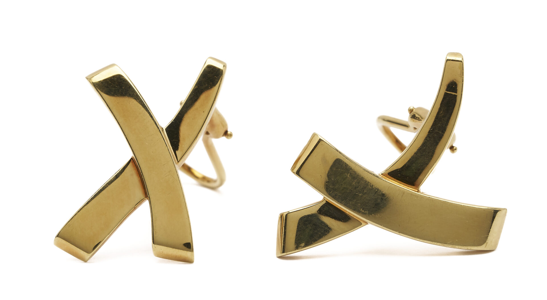 Lot 954: Tiffany & Co. 18K Gold Paloma Picasso Graffiti X Earrings