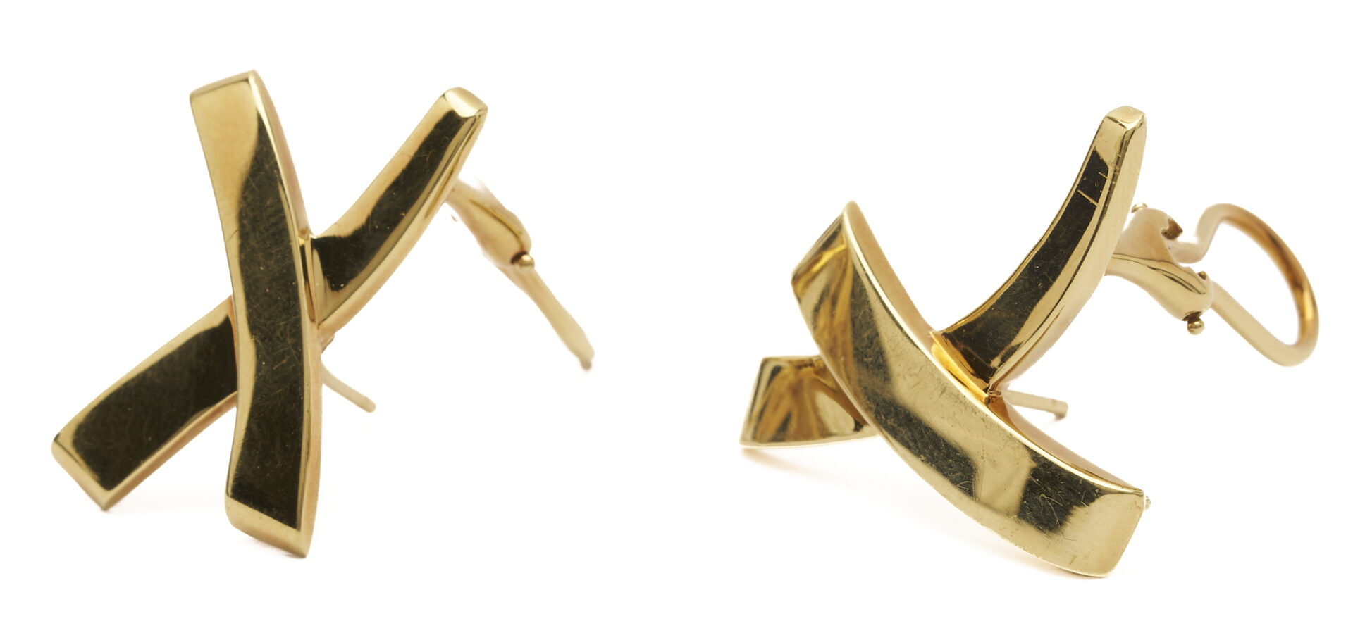 Lot 954: Tiffany & Co. 18K Gold Paloma Picasso Graffiti X Earrings