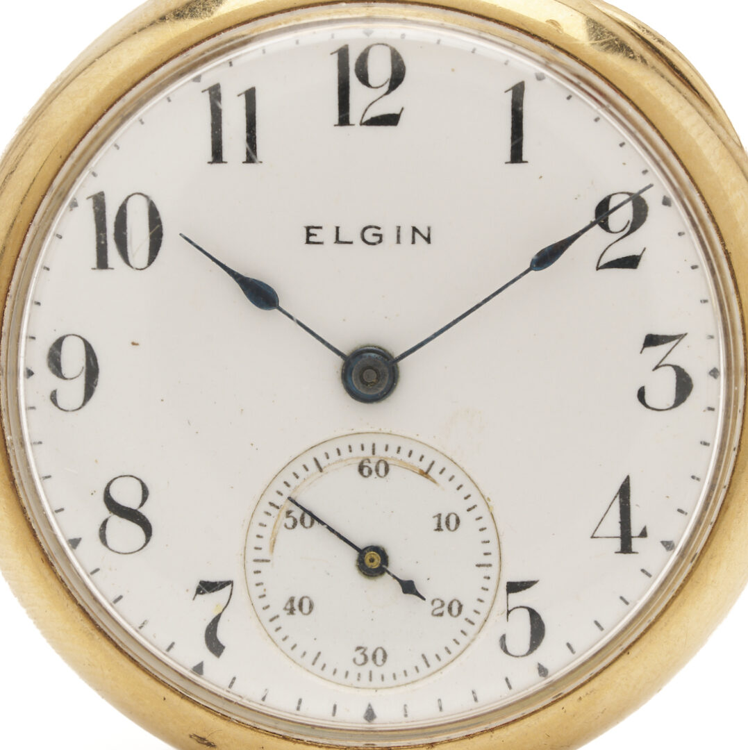 Lot 957: 14K Elgin Grade 324 Pocket Watch