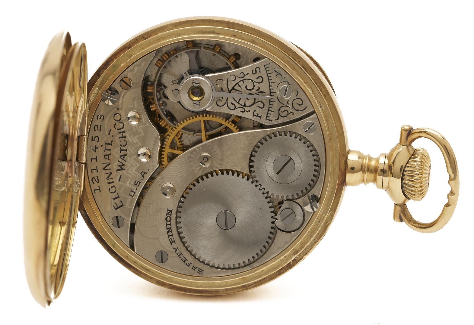 Lot 957: 14K Elgin Grade 324 Pocket Watch