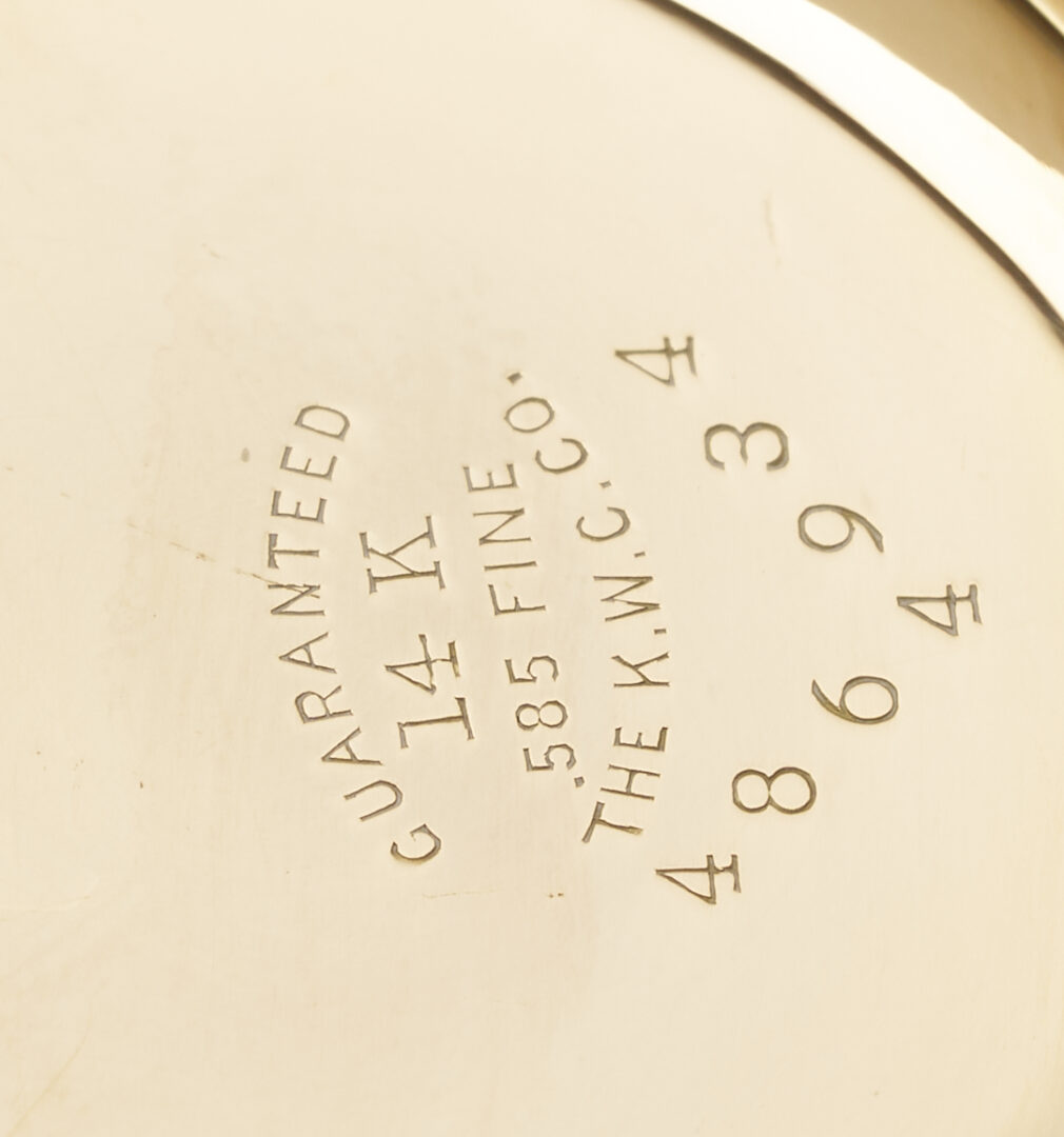 Lot 957: 14K Elgin Grade 324 Pocket Watch