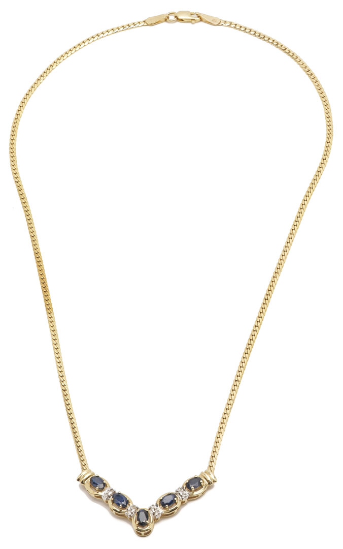 Lot 961: Three 14K Gold & Gemstone Necklaces