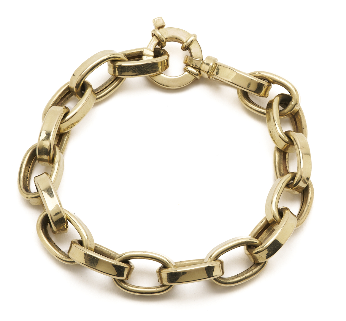 Lot 969: 14K Yellow Gold Italian Chain Link Bracelet