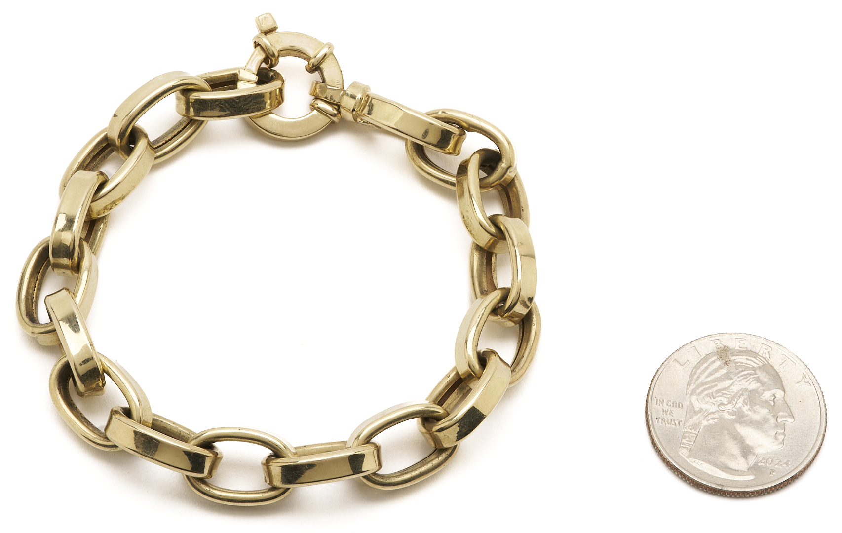 Lot 969: 14K Yellow Gold Italian Chain Link Bracelet