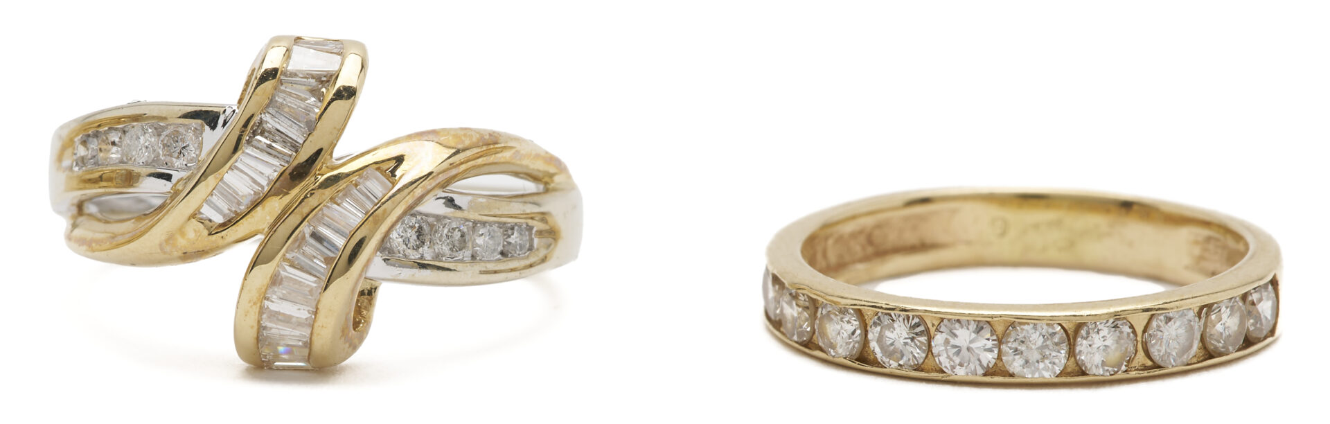 Lot 971: Three 14K Gold & Diamond Rings
