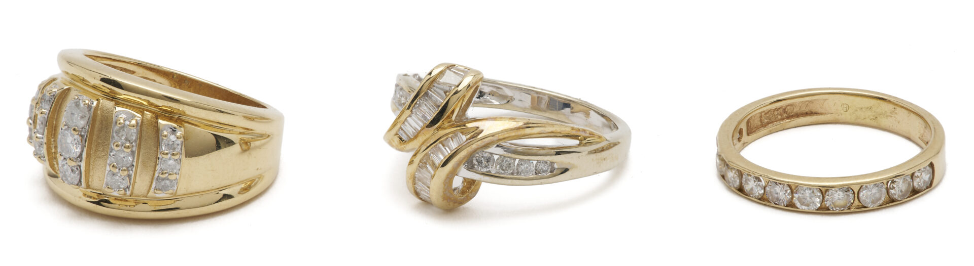 Lot 971: Three 14K Gold & Diamond Rings