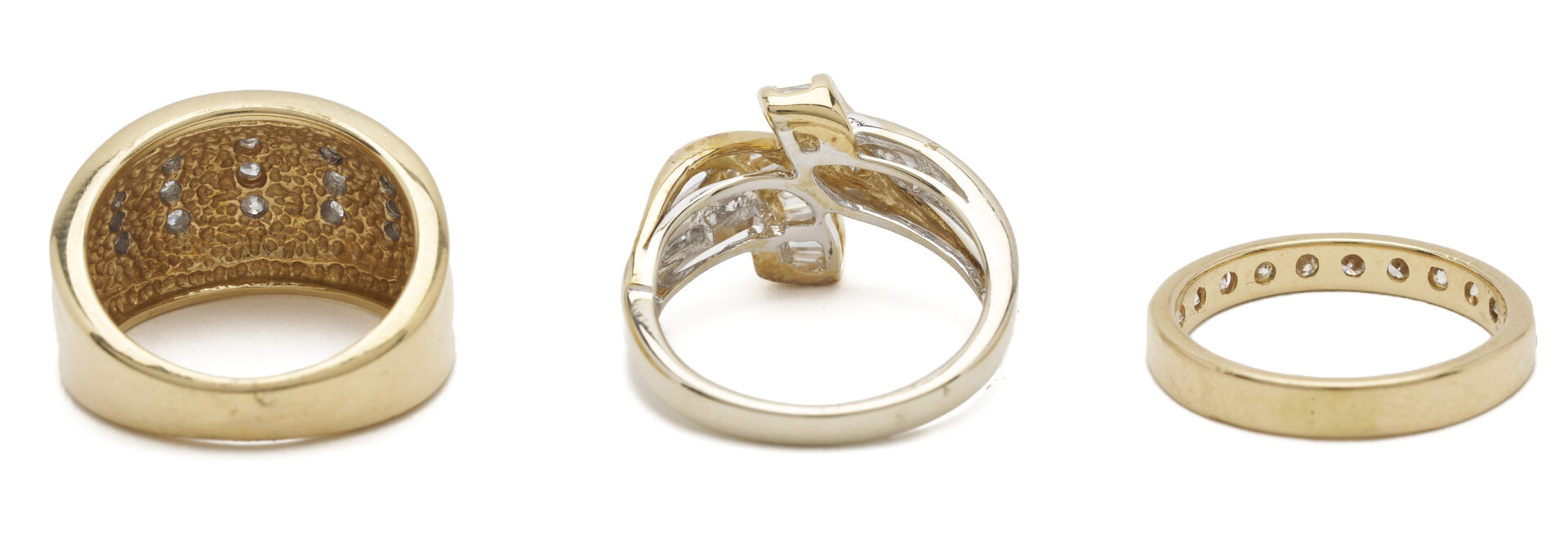Lot 971: Three 14K Gold & Diamond Rings