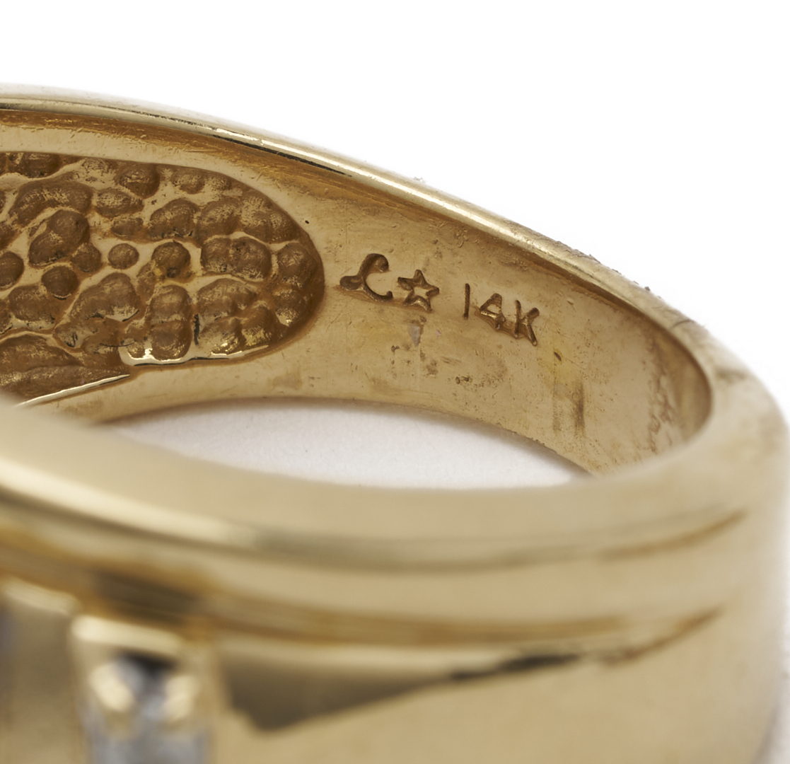 Lot 971: Three 14K Gold & Diamond Rings