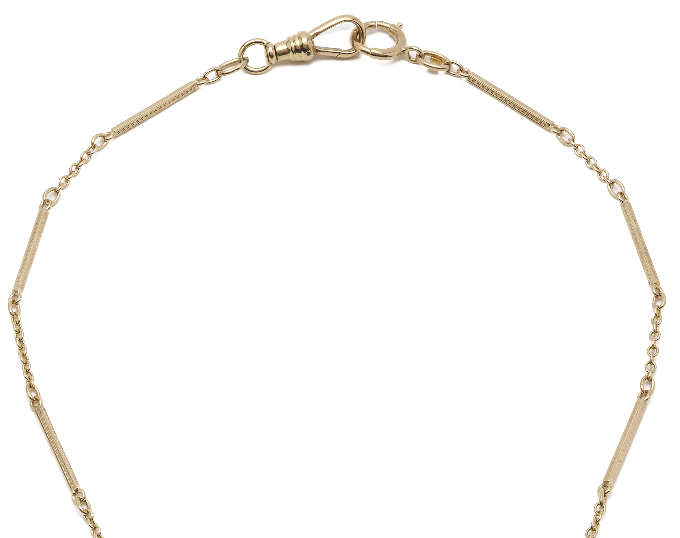 Lot 972: 10K Yellow Gold Watch Chain & Diamond Pendant Necklace