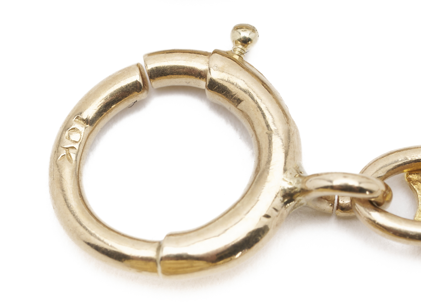 Lot 972: 10K Yellow Gold Watch Chain & Diamond Pendant Necklace