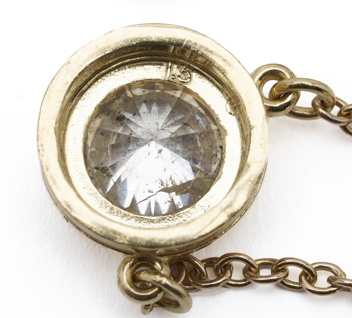 Lot 972: 10K Yellow Gold Watch Chain & Diamond Pendant Necklace