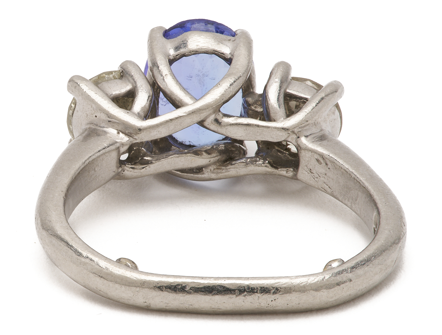 Lot 973: Ladies’ Platinum, Natural Tanzanite, & Diamond Ring