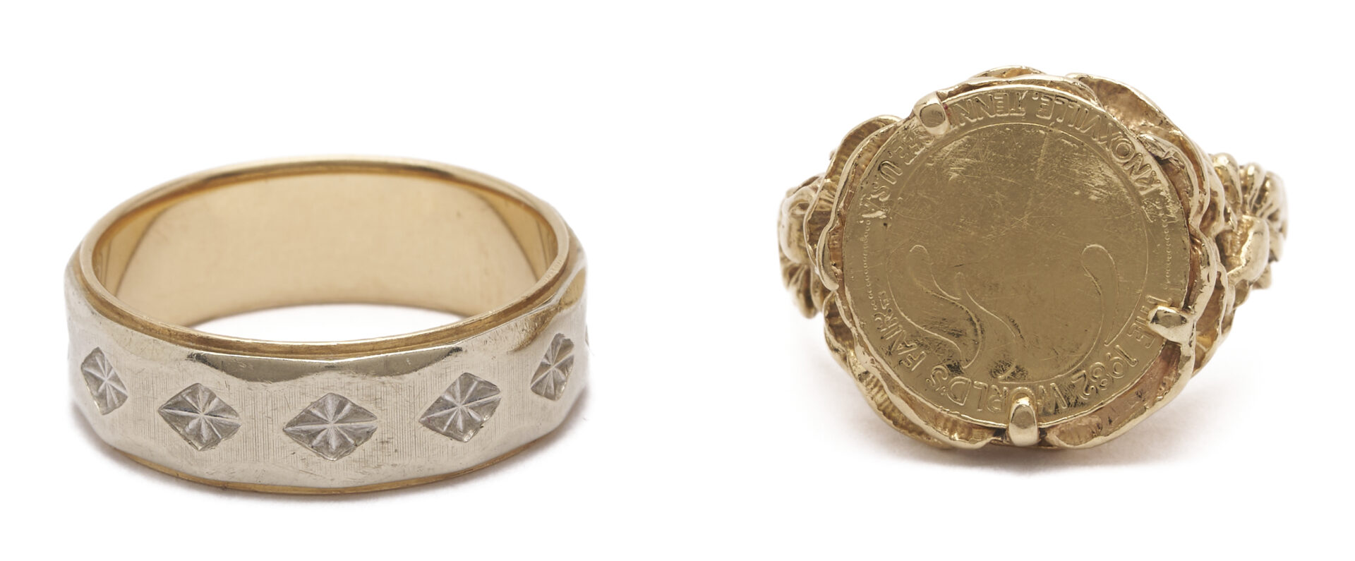 Lot 975: 3 14K Gold Items: 2 Rings & 1 Pendant