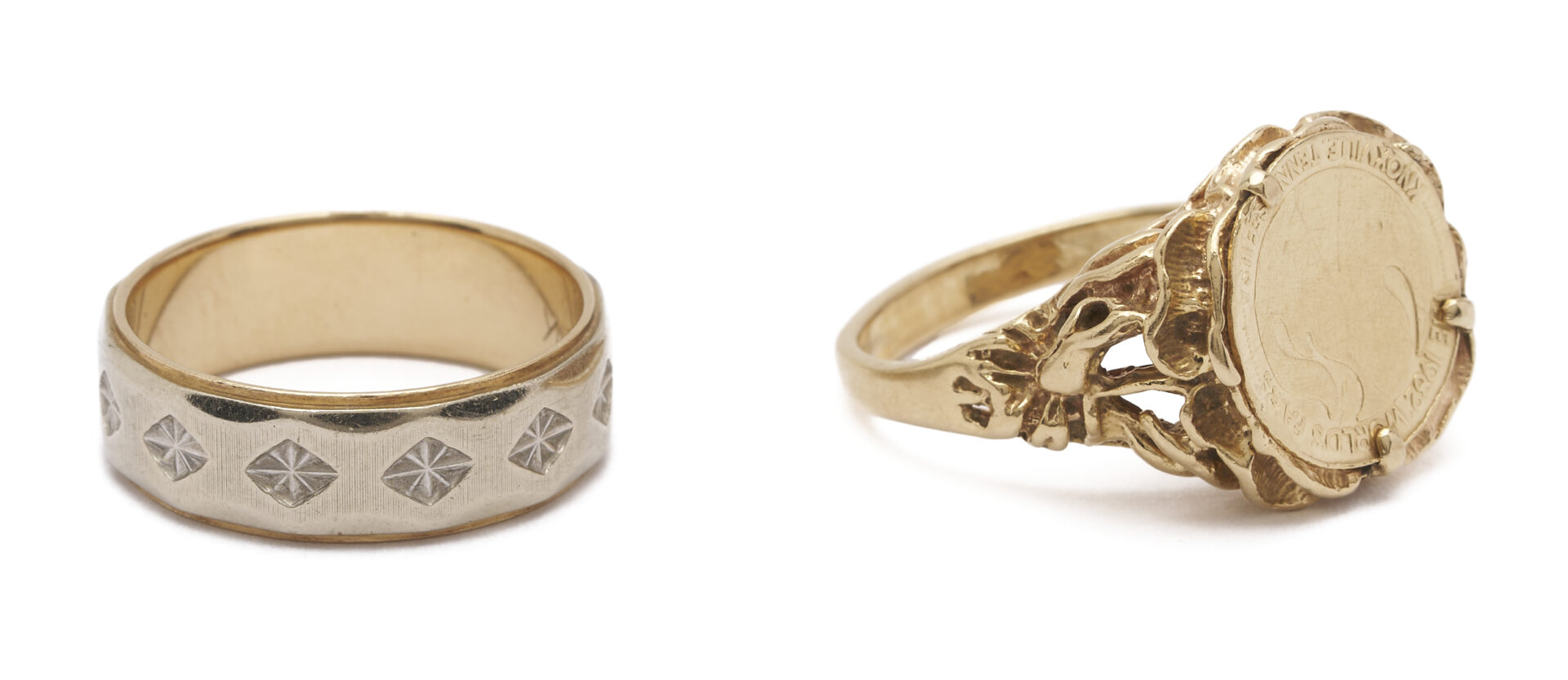 Lot 975: 3 14K Gold Items: 2 Rings & 1 Pendant