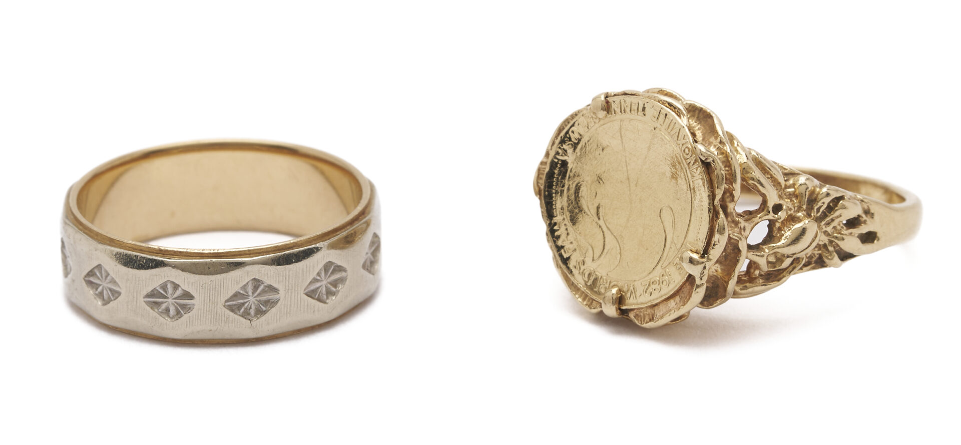 Lot 975: 3 14K Gold Items: 2 Rings & 1 Pendant