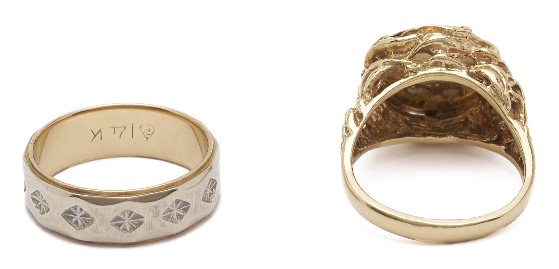 Lot 975: 3 14K Gold Items: 2 Rings & 1 Pendant