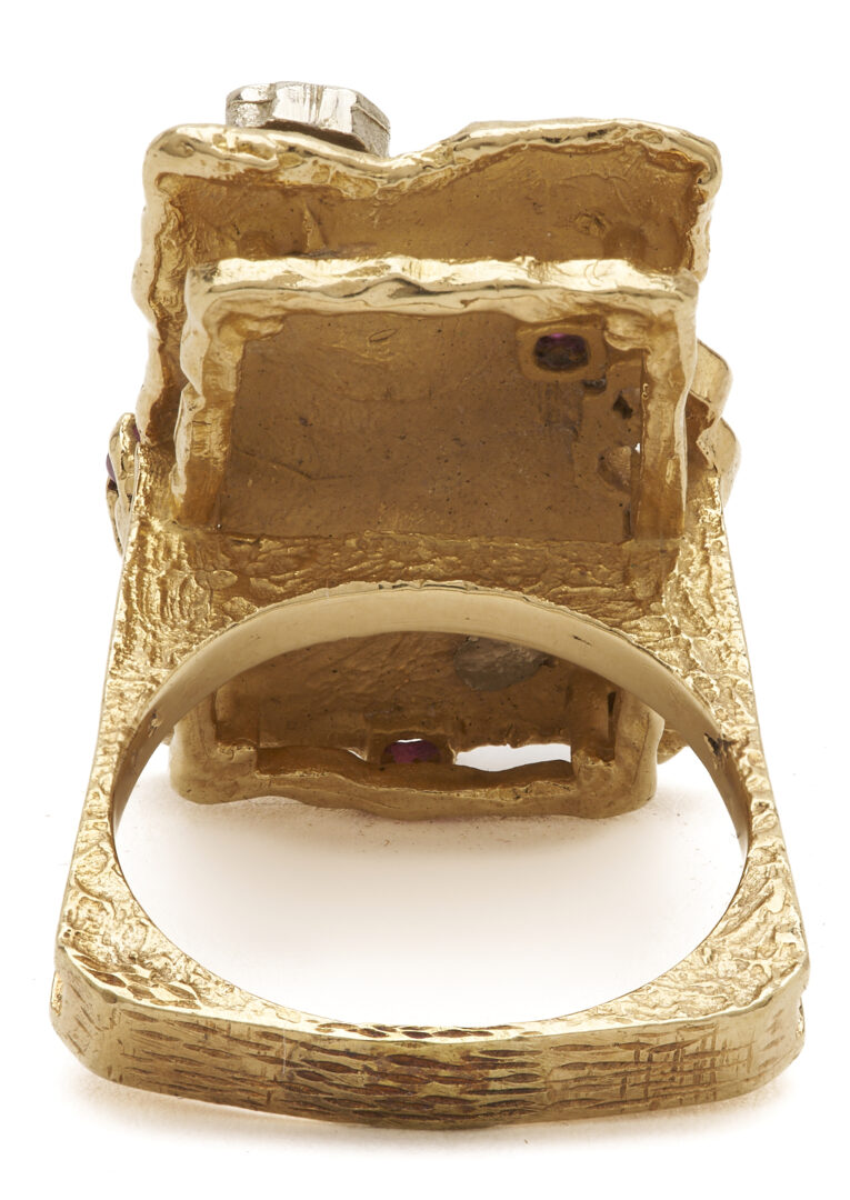 Lot 983: 14K Gold, Emerald, Ruby, & Sapphire Ring