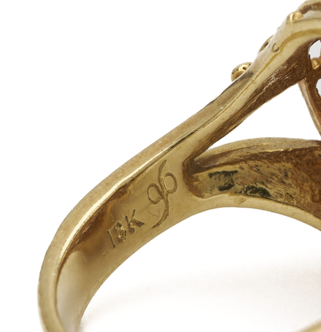 Lot 984: 18K Gold, Ruby & Diamond Crown Ring