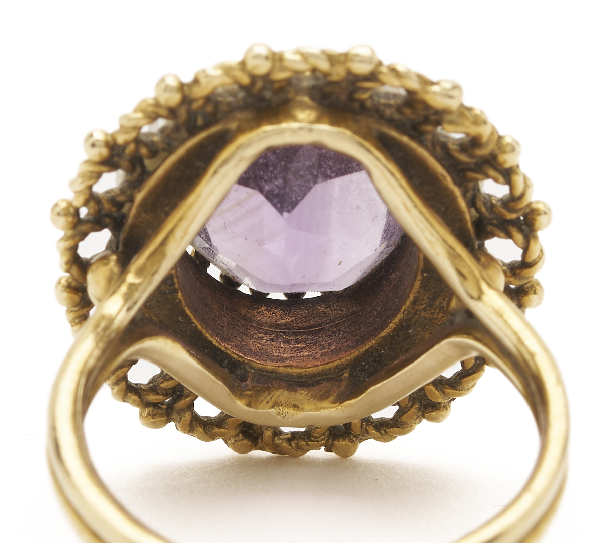 Lot 986: 14K Gold, Amethyst & Pearl Ring and Earrings