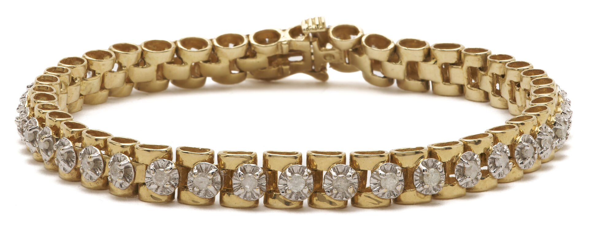 Lot 987: 14K Gold & Diamond Bracelet