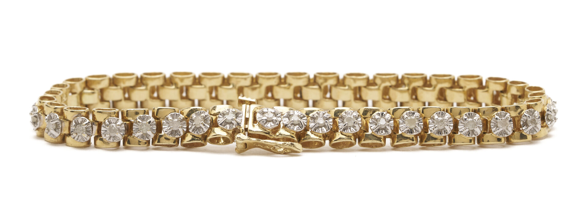 Lot 987: 14K Gold & Diamond Bracelet