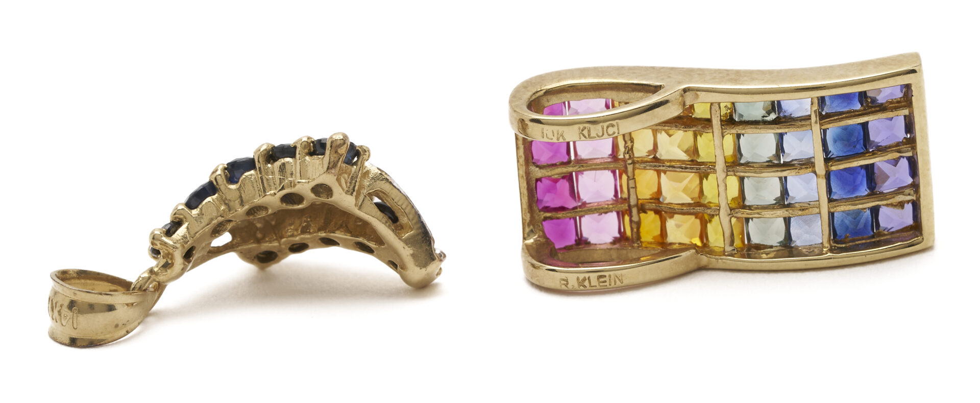 Lot 989: Gold, Silver, & Gemstone Necklace Lot