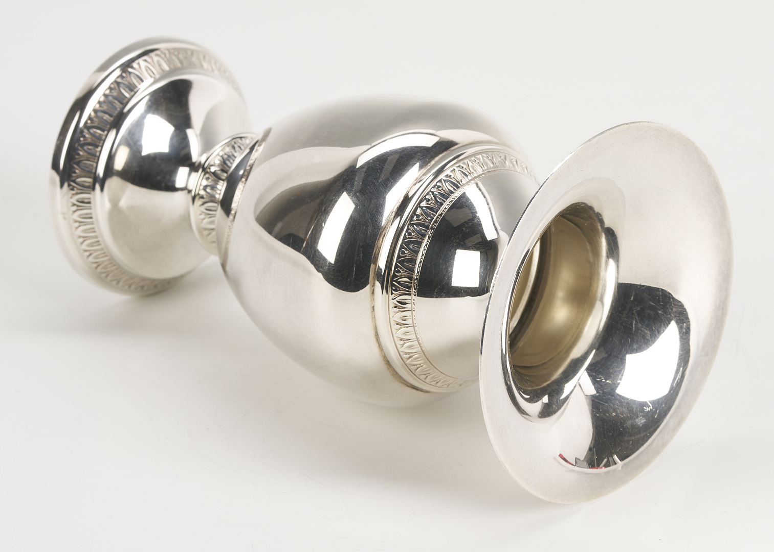 Lot 993: 3 European Silver Items: Bowl, Pill Box, and Vase