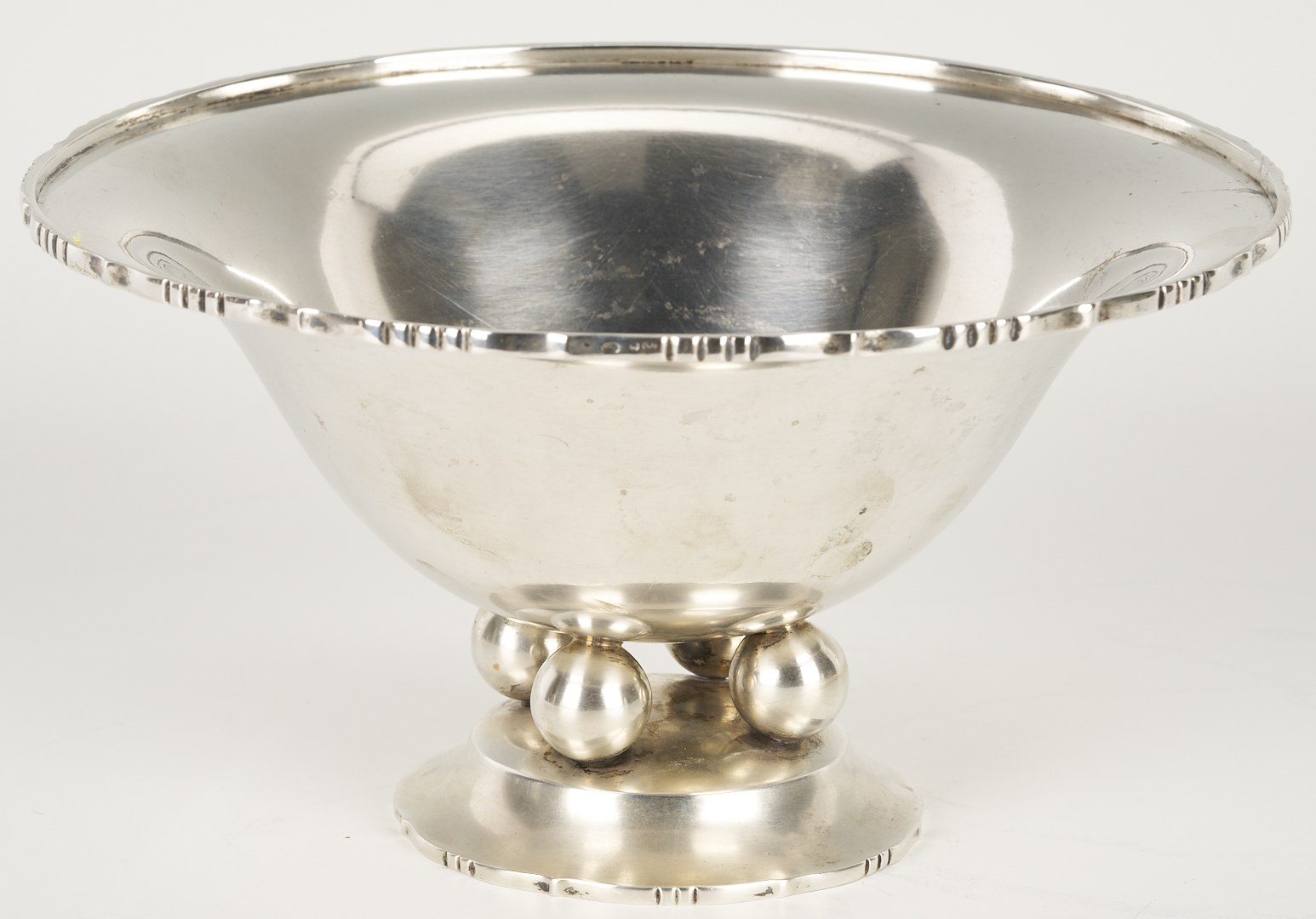 Lot 993: 3 European Silver Items: Bowl, Pill Box, and Vase