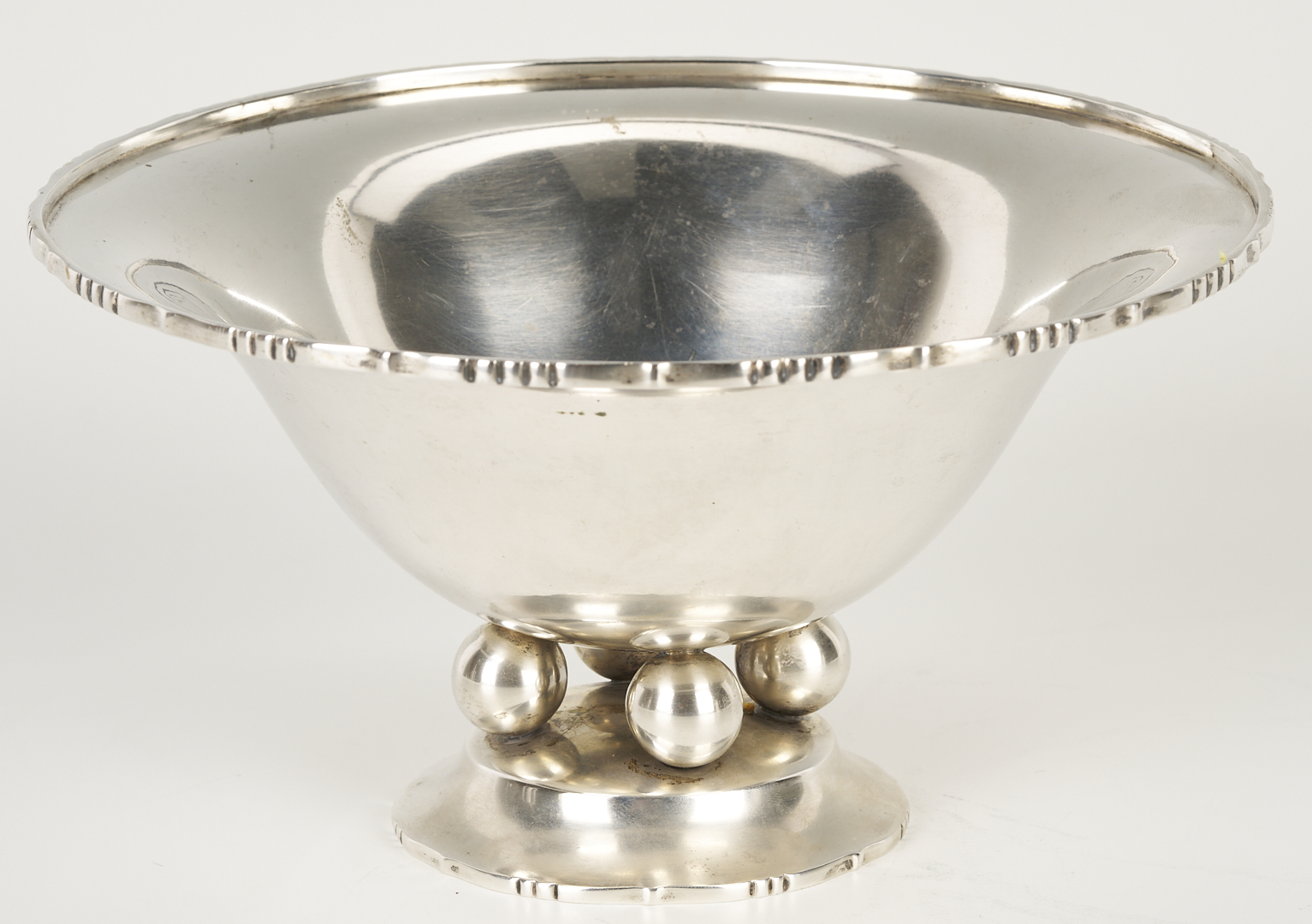 Lot 993: 3 European Silver Items: Bowl, Pill Box, and Vase