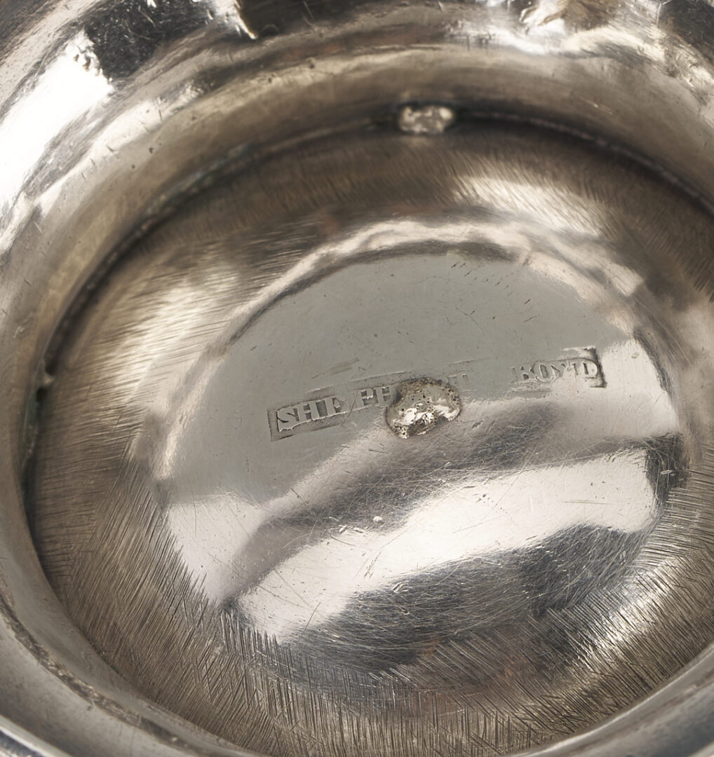 Lot 995: Sterling Teapot, Coin Silver Goblet & Odiot French Salt