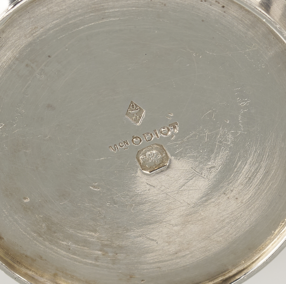 Lot 995: Sterling Teapot, Coin Silver Goblet & Odiot French Salt